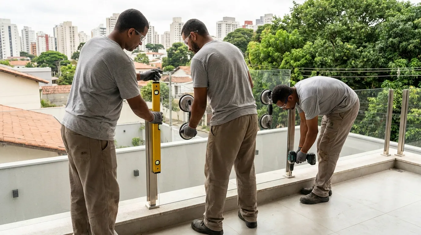 Guarda-Corpo de Vidro para Sacada em Curitiba‑PR